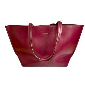 DKNY Burgundy Brook Tote Leather Shoulder Bag